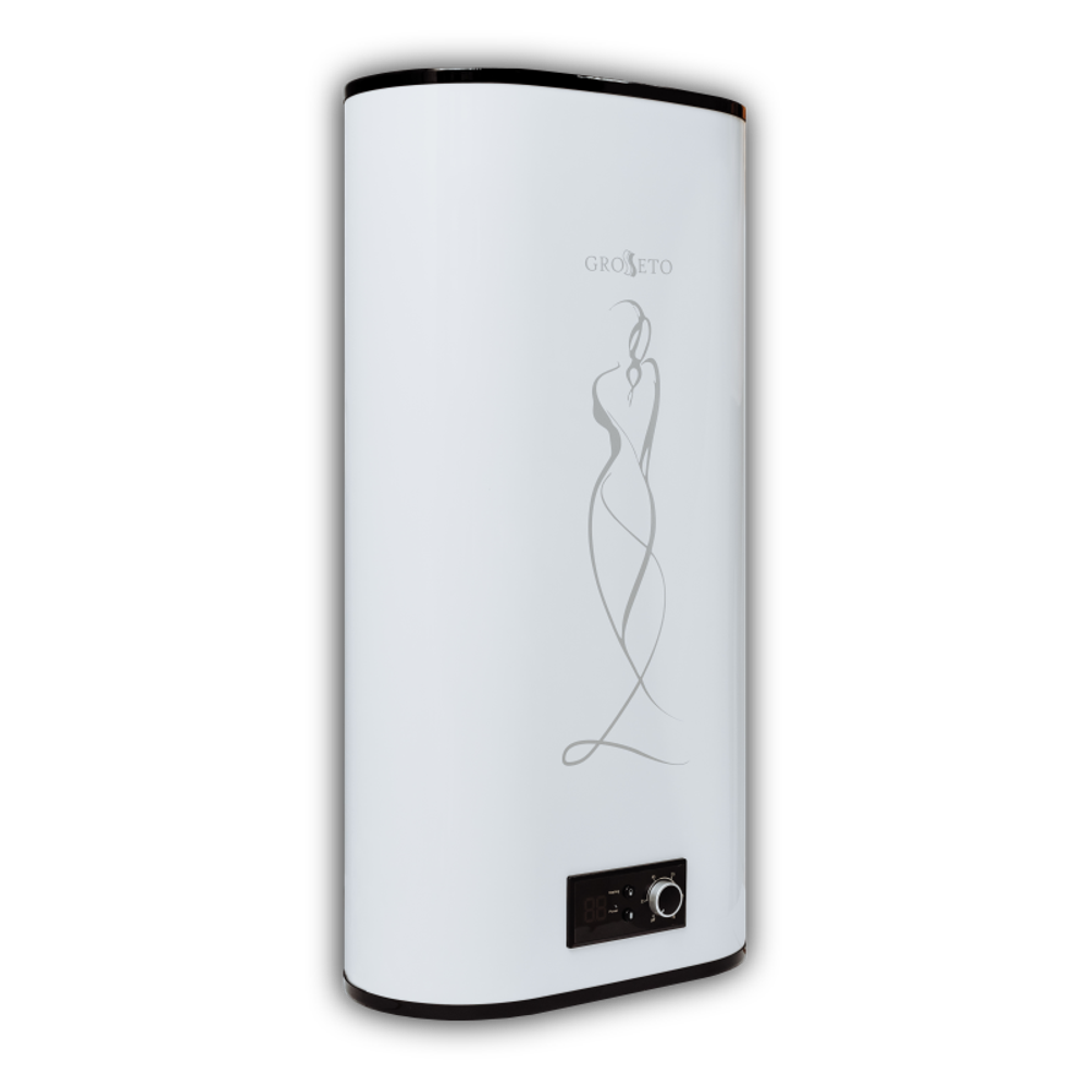 Водонагреватель электрический 50л. GROSSETO Flat-50 (1300+700)W плоский нержавеющая сталь
