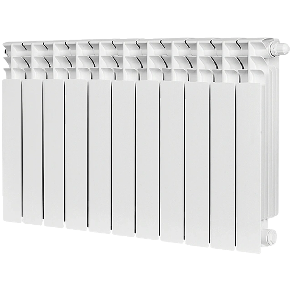 Радиатор биметаллический STOUT TITAN VENTIL 500 - 11 секций (подключение нижнее правое, цвет белый)