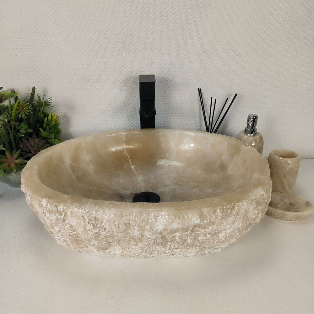Каменная раковина из оникса Erozy Yellow EO-04288 (53*42*15) 0159 из натурального камня