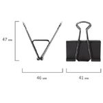 Зажим для бумаг 41мм, 12шт/упак, чёрный, Staff