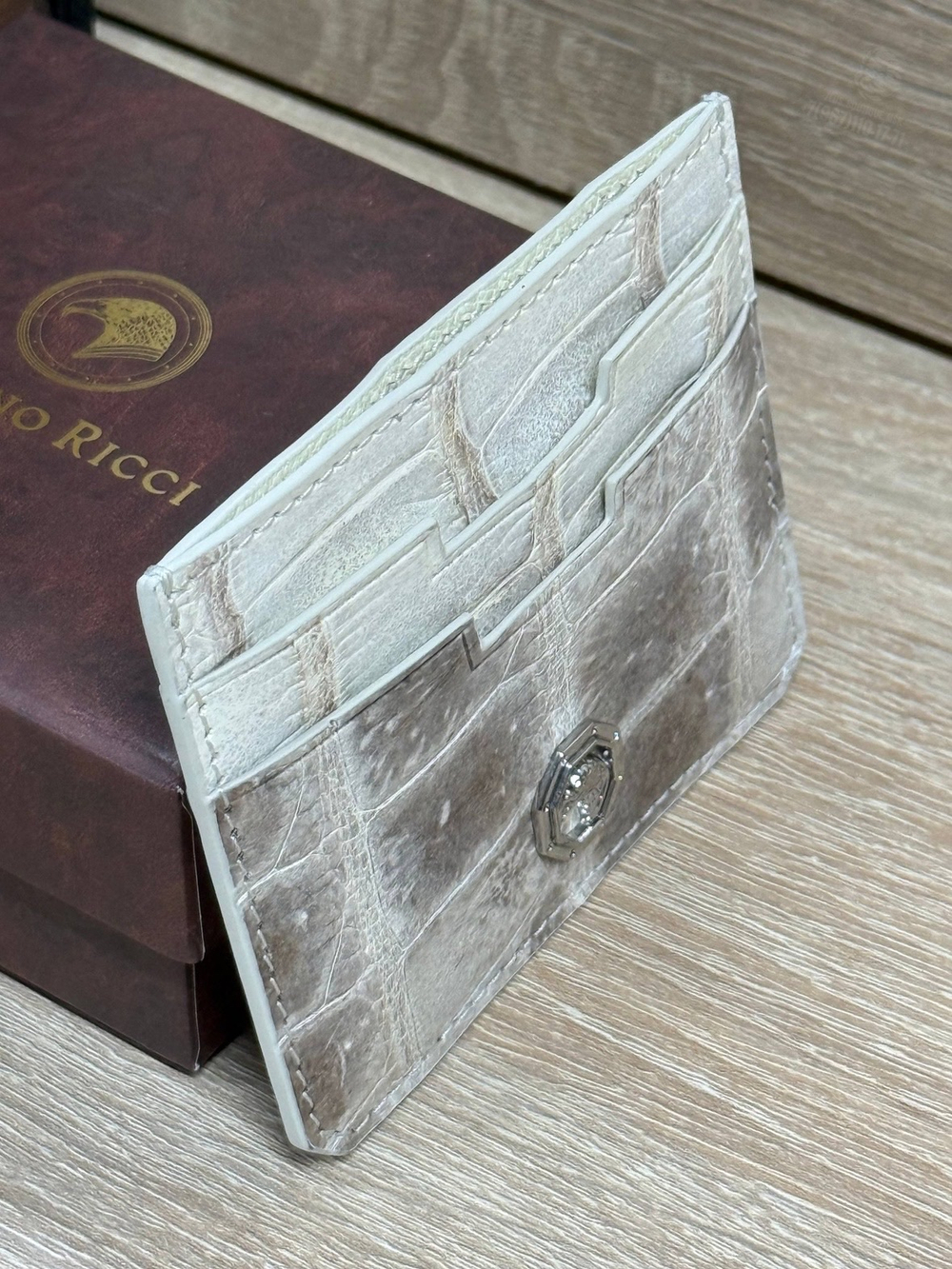 Картхолдер Stefano Ricci из кожи крокодила
