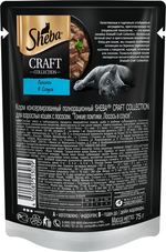 Влажный корм Sheba Craft для взрослых кошек, тонкие ломтики, лосось в соусе, 75 г