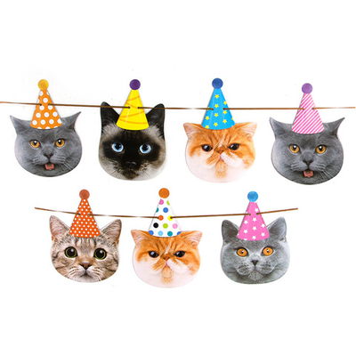 Гирлянда бумажная «Котики» фотографичные, 250см