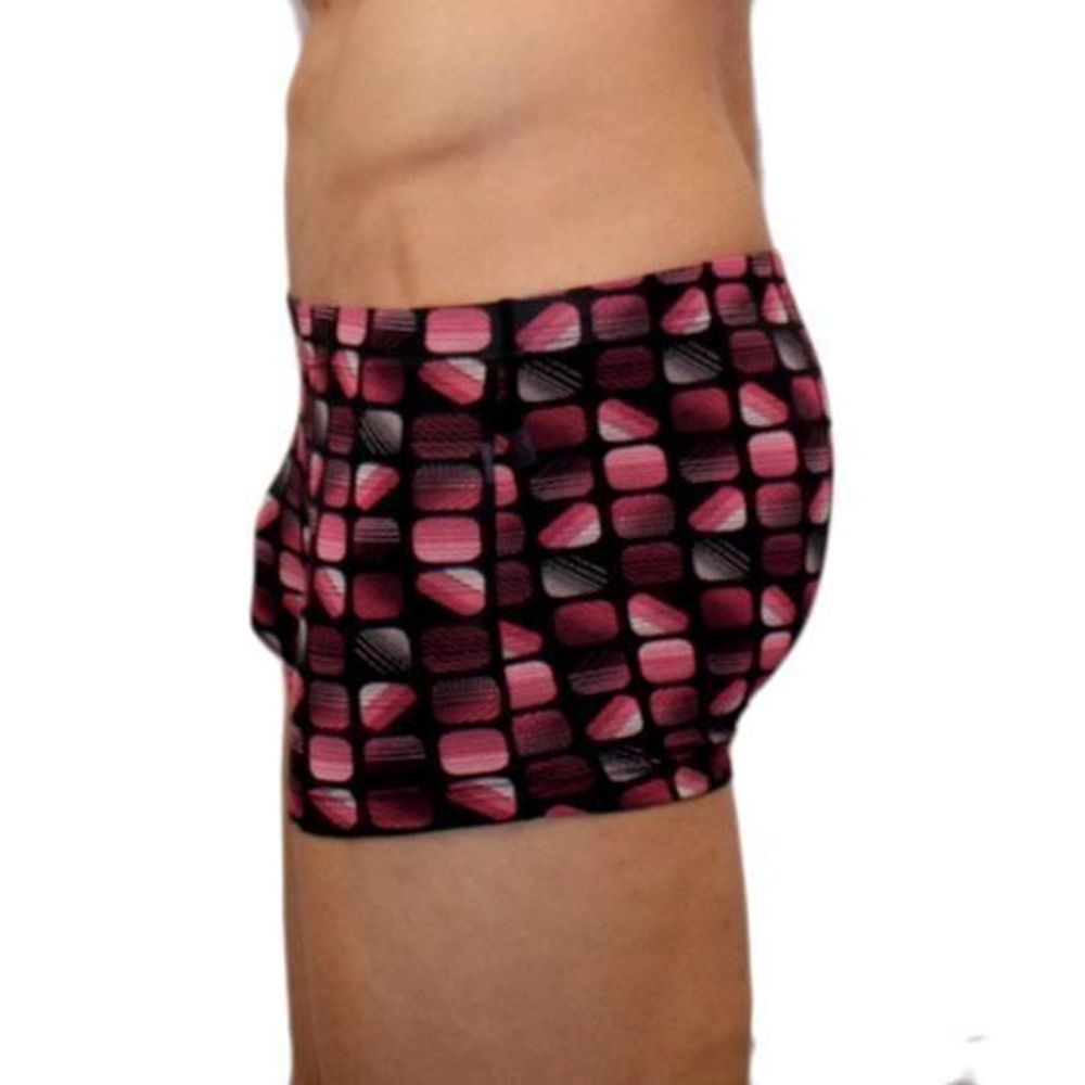 Мужские трусы боксеры WARREN LOUIE розовые в квадратик