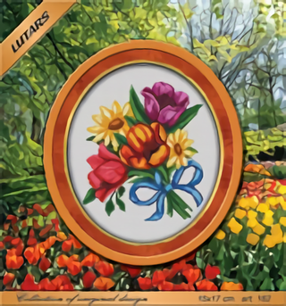 "Букет с голубой лентой"-162 вышивка