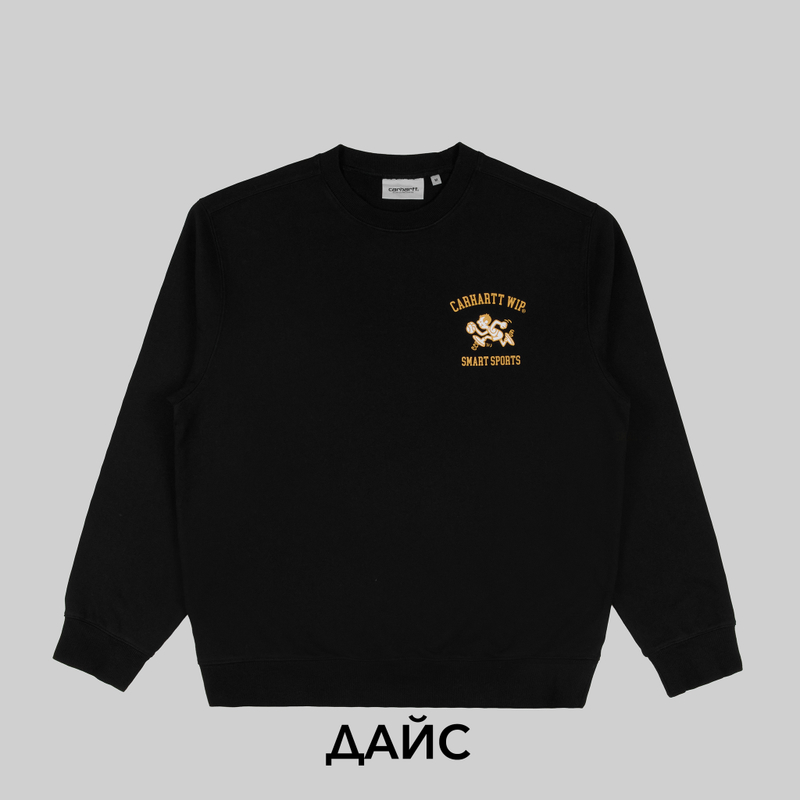 Толстовка мужская Carhartt WIP Smart Sports Sweatshirt артикул:I033239_black - купить в магазине Дайс