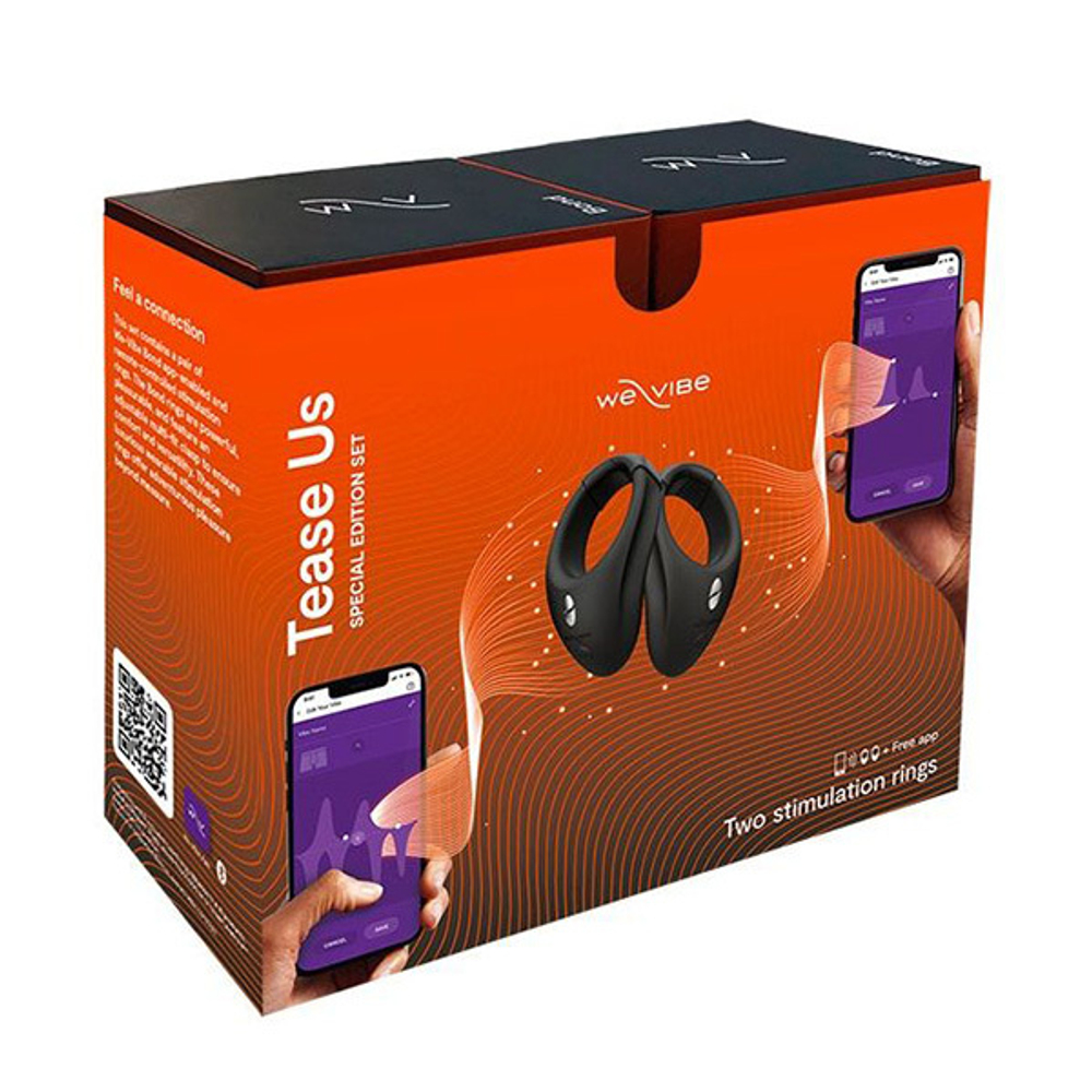 Подарочный набор из 2х эрекционных виброколец 3,5x4,2см We-Vibe Tease Us Set Box Bond + Bond SNDV2SG9