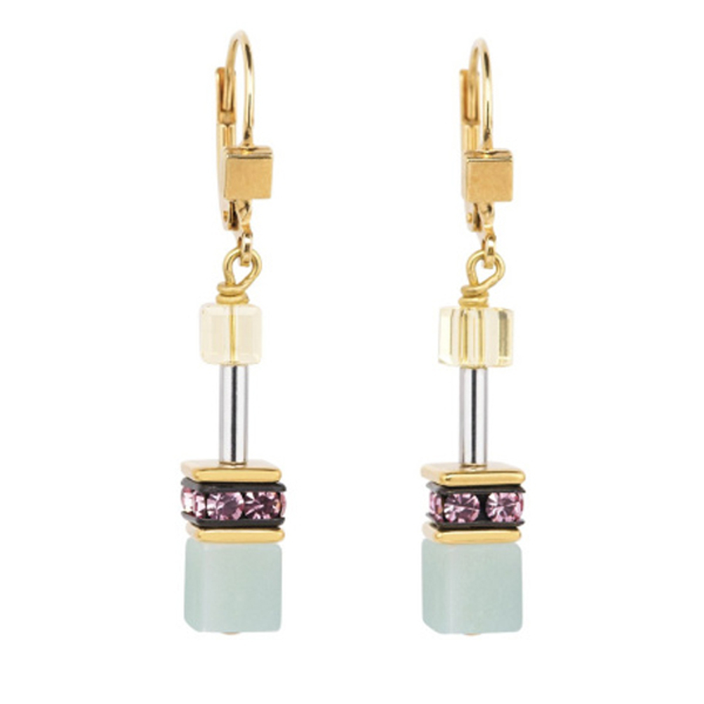 Серьги Coeur de Lion 4905/20-1566 цвет серый, жёлтый