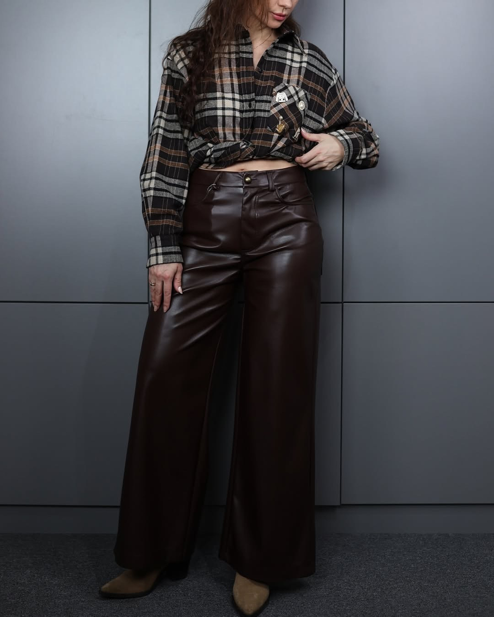 брюки кожаные