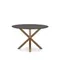 Стол Argo Ø120 см, матовое черное стекло, стальные ножки под дерево