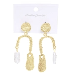 Серьги из гиппоалергенного сплава «АЛЕГРО», цвет серебро и золото, 6,5см