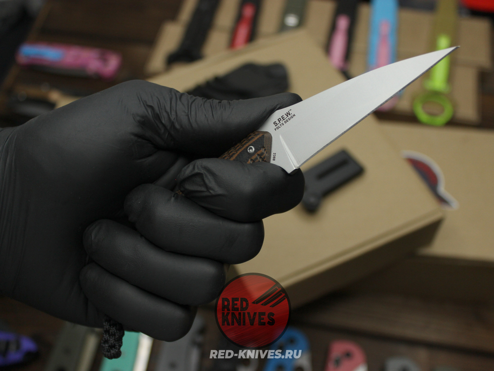 Нож CRKT Minimalist Warnchliffr - рябая рукоять, темляк + клипса