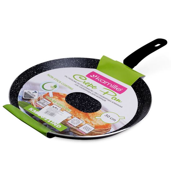 Сковорода блинная 30 см. из алюминия Kamille KM 0621MR (индукция) с мраморным покрытием