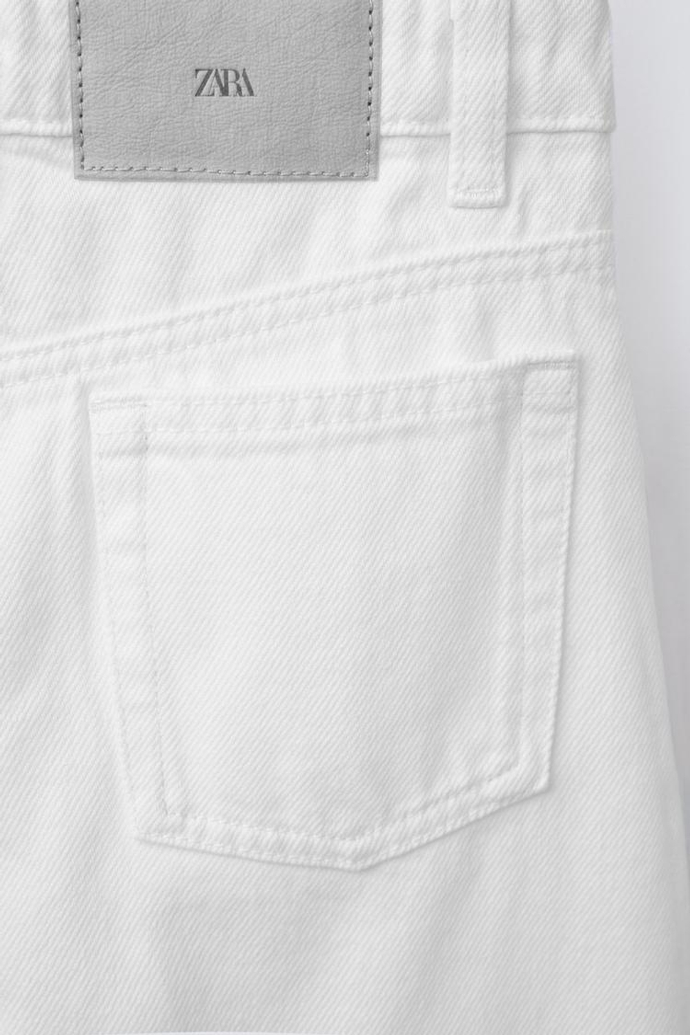 ZARA ДЖИНСОВАЯ ЮБКА МИДИ, БЕЛЫЙ