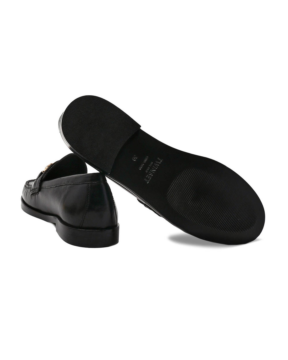 Кожаные мокасины TWINSET - черный(222TCP012)