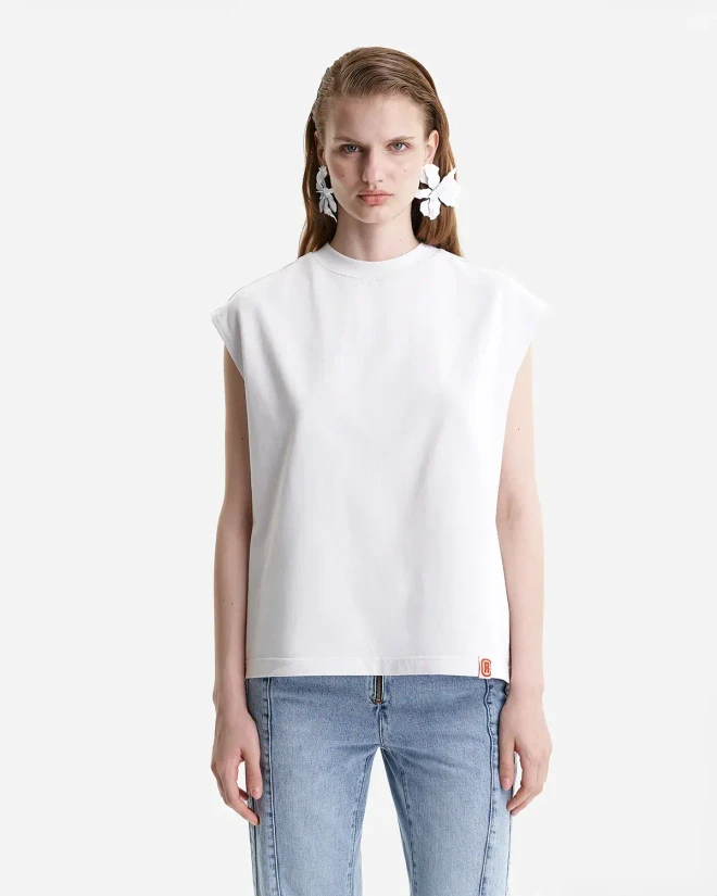 Майка-безрукавка белая