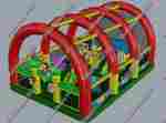 Коммерческий надувной батут "Зверята с крышей" 10*6*6 м