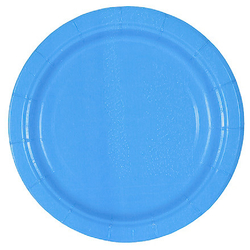 Тарелка картон. 230мм ламинировнная с бортом 1/10шт СИНЯЯ
