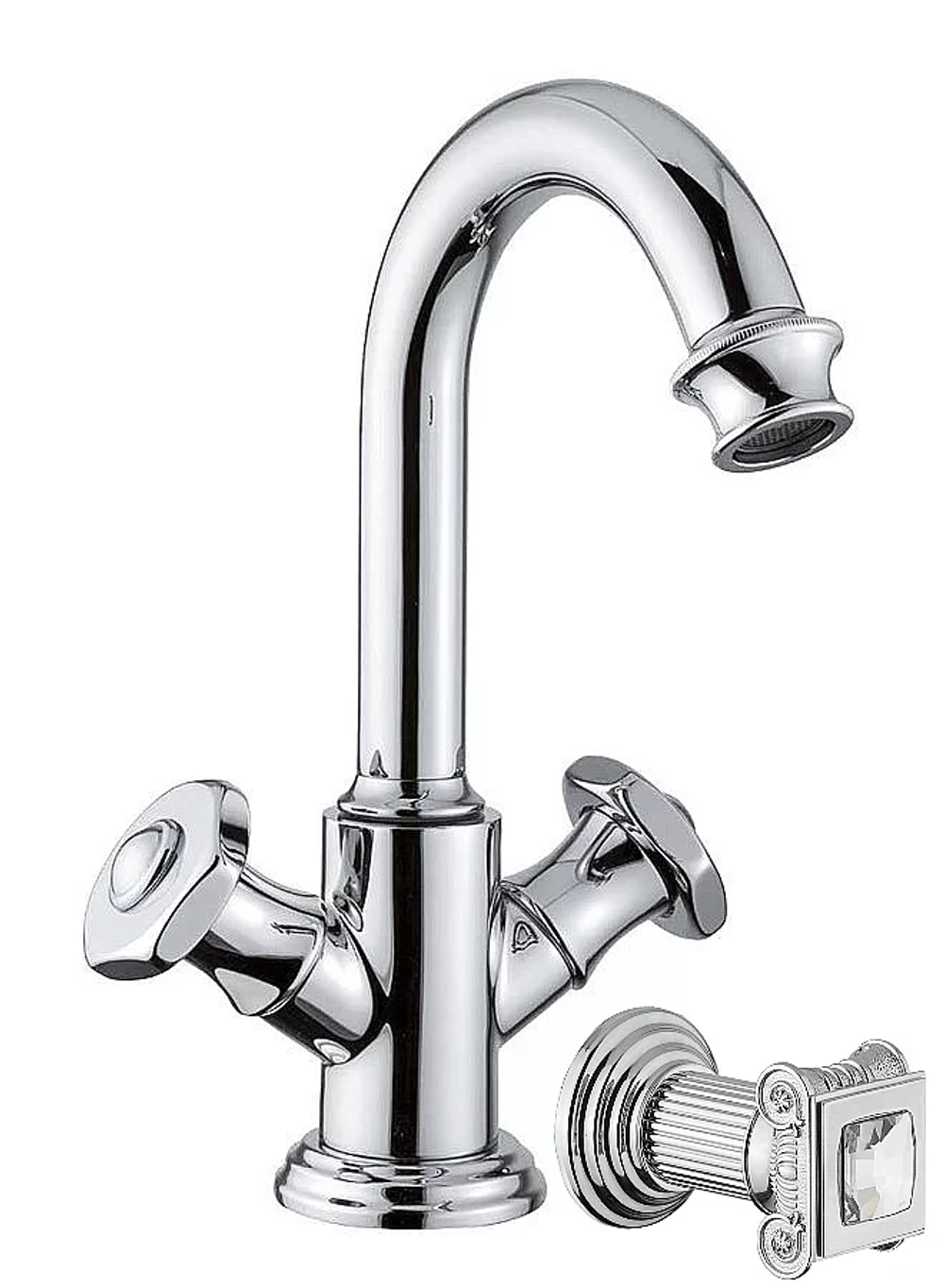 Смеситель для раковины Cezares APHRODITE-LS2-01-Sw хром/ручки Swarovski