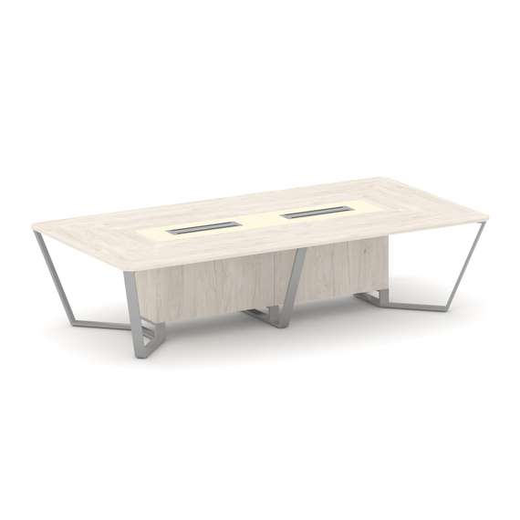 Steel Meet Стол переговорный прямоугольный KM-PR.B.SP-12 Денвер Светлый/Ваниль Глянец/Металл Серый 3