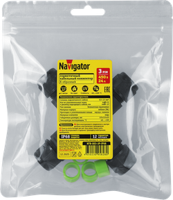 Коннектор Navigator 95 828 NTB-X03-3P-IP68 X-образный 3PIN