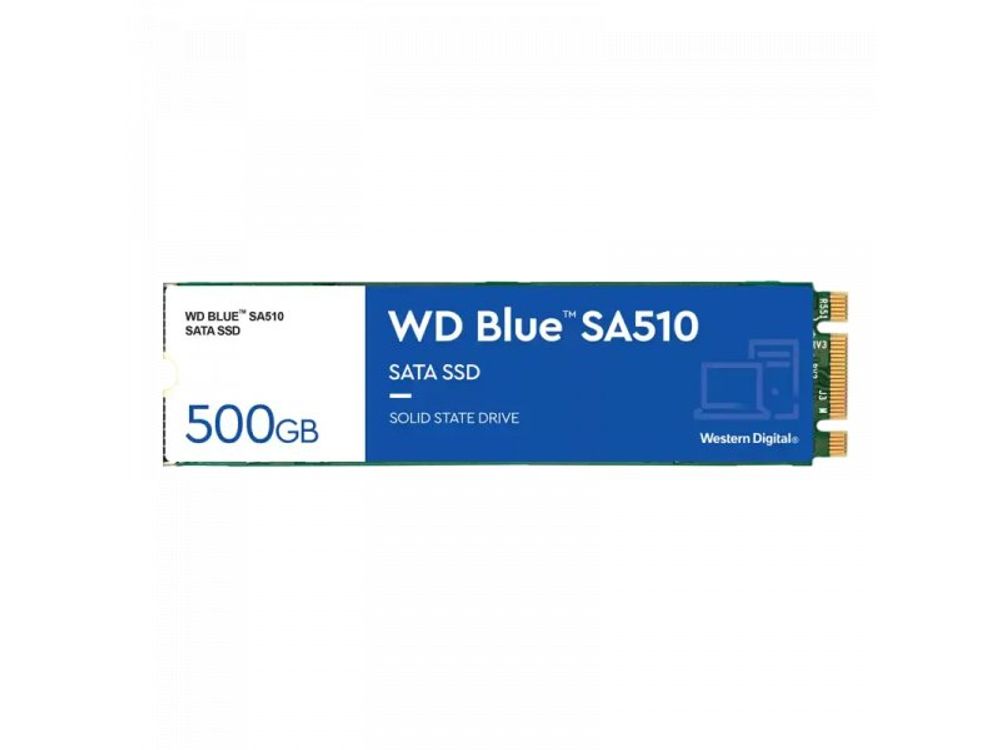 SSD накопитель Western Digital WD Blue 500ГБ, M.2 2280, SATA III, [WDS500G3B0B]