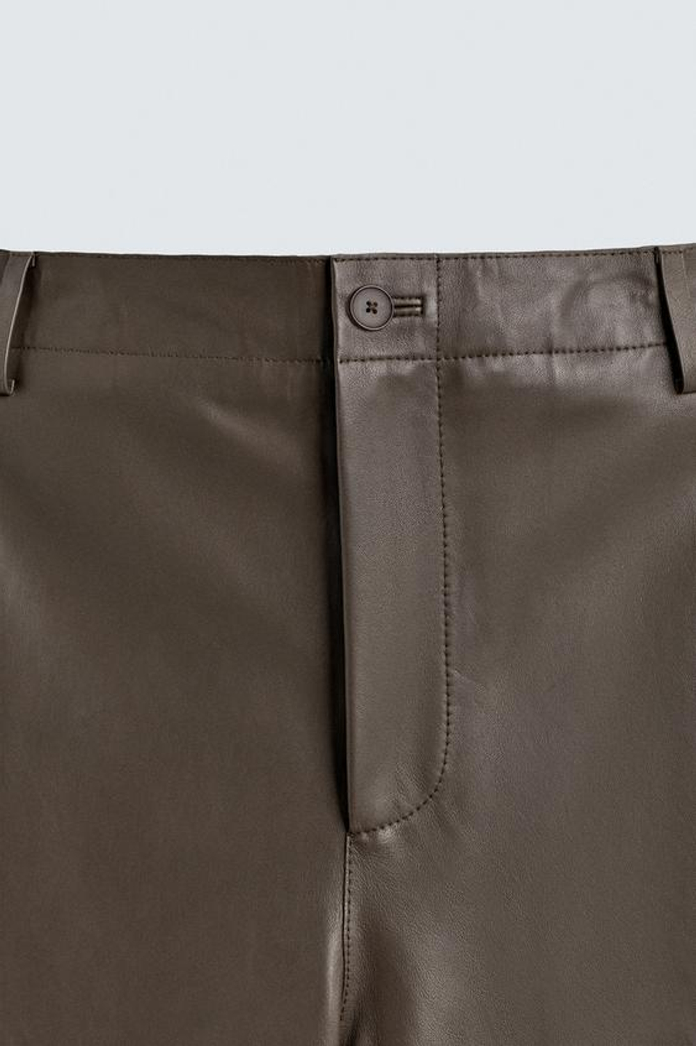 ZARA КОЖАНЫЕ БРЮКИ BALLOON FIT, БЕЖЕВЫЙ