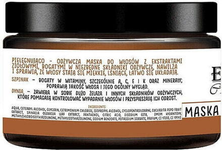Feuchtigkeitsspendende Haarmaske mit Spinat und Kürbis - Eco U Pumpkins And Spinach Mask 250 ml