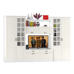 Стенка Ливерпуль 4 Белый/Ясень ваниль