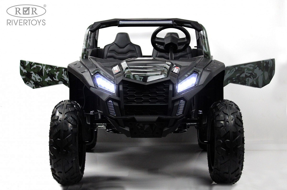 Детский электромобиль RiverToys M222MM зеленый камуфляж