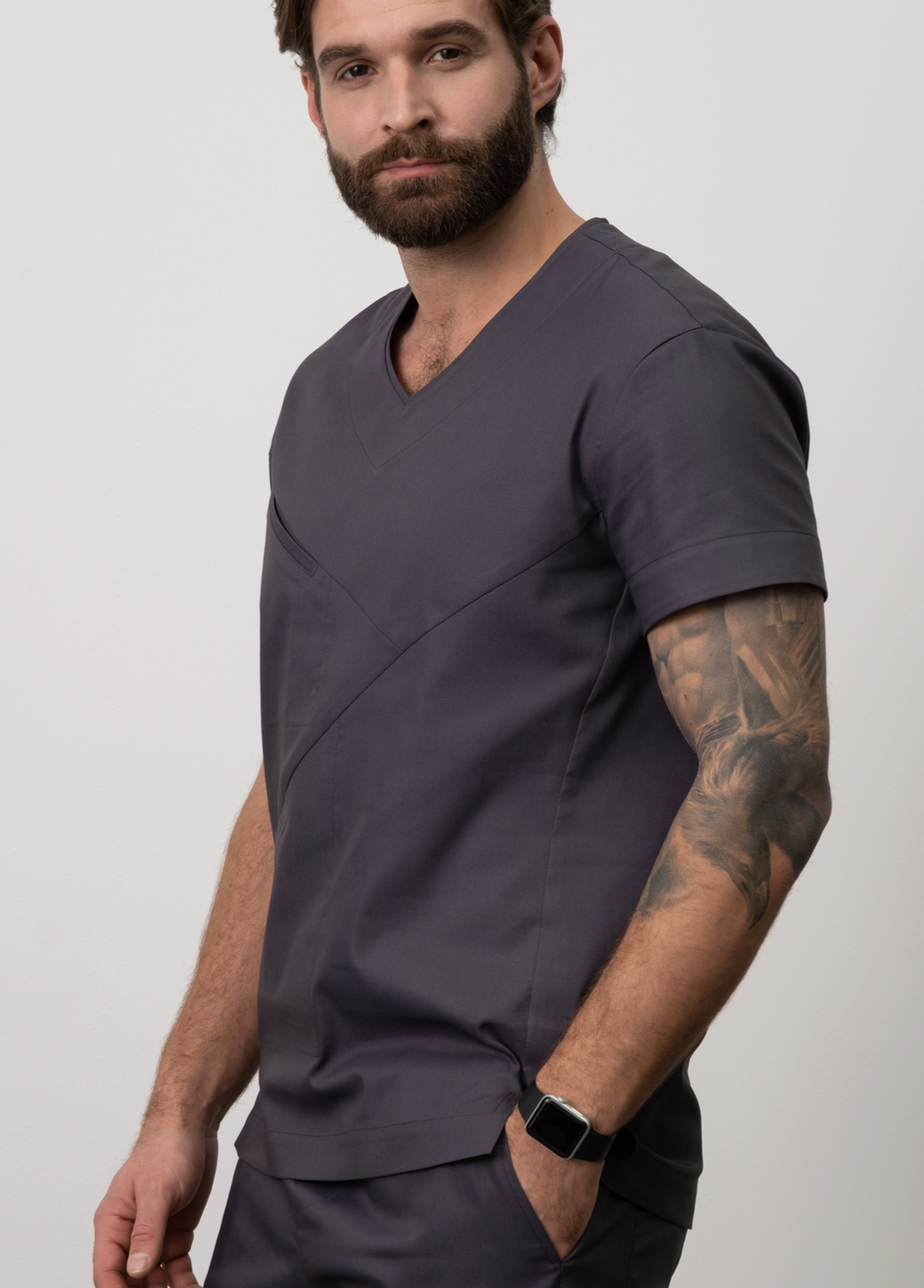 Медицинская туника с косым кроем