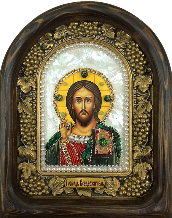 Икона Господь Вседержитель бисер