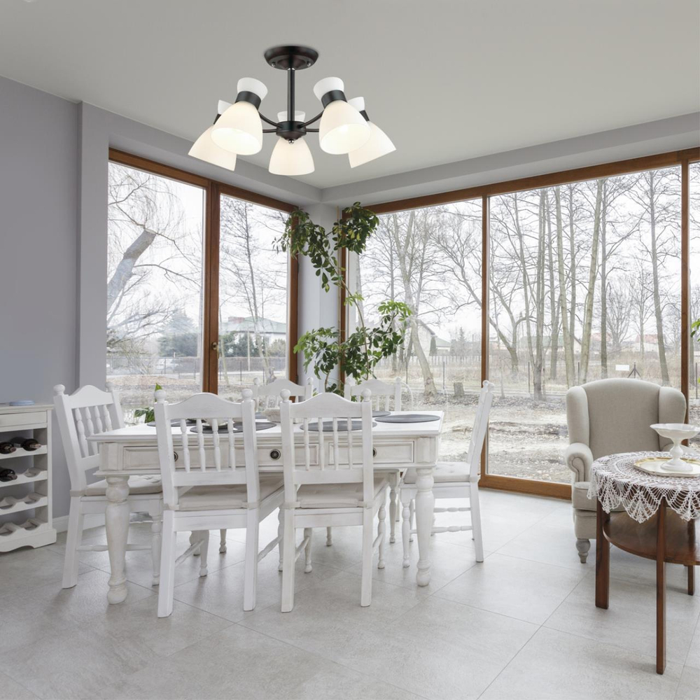 4534/5C COMFI LN21 82 черный Люстра потолочная E27 5*60W 220V WILMA