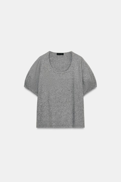 ZARA СВОБОДНЫЙ СВИТЕР ИЗ ТРИКОТАЖА, СЕРЫЙ