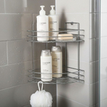 Полка угловая 2-х ярусная 21*21*28,5см хром, ПУ-2