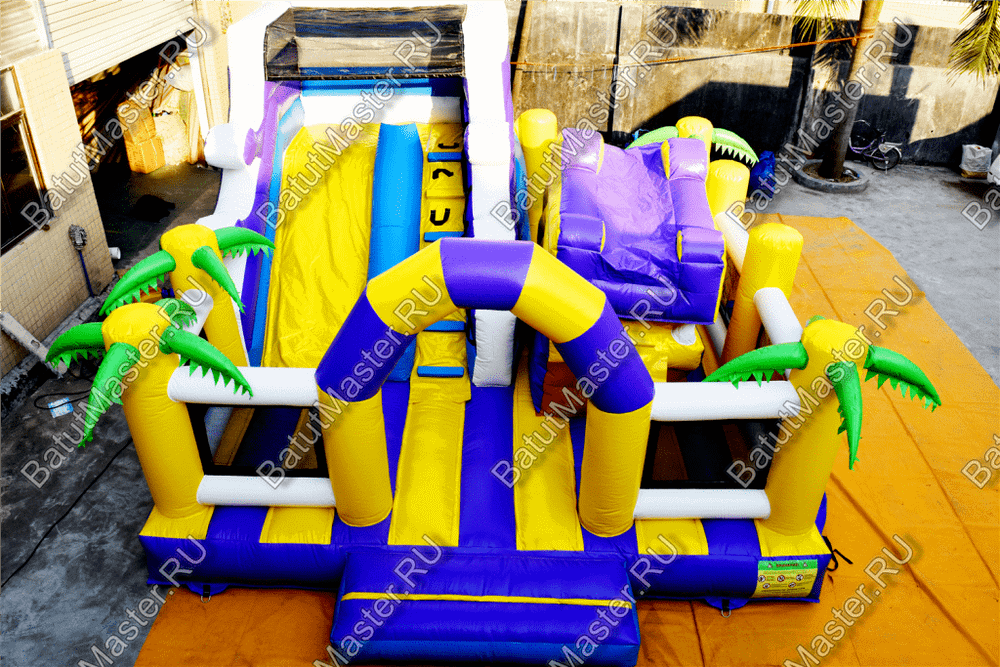 Коммерческий батут "Белый клык" с механизированной головой, размер 6*6*4 м