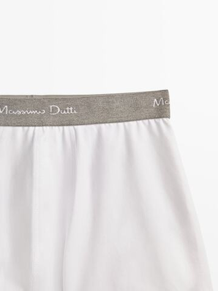 Massimo Dutti Шорты-боксеры с серым поясом, белый