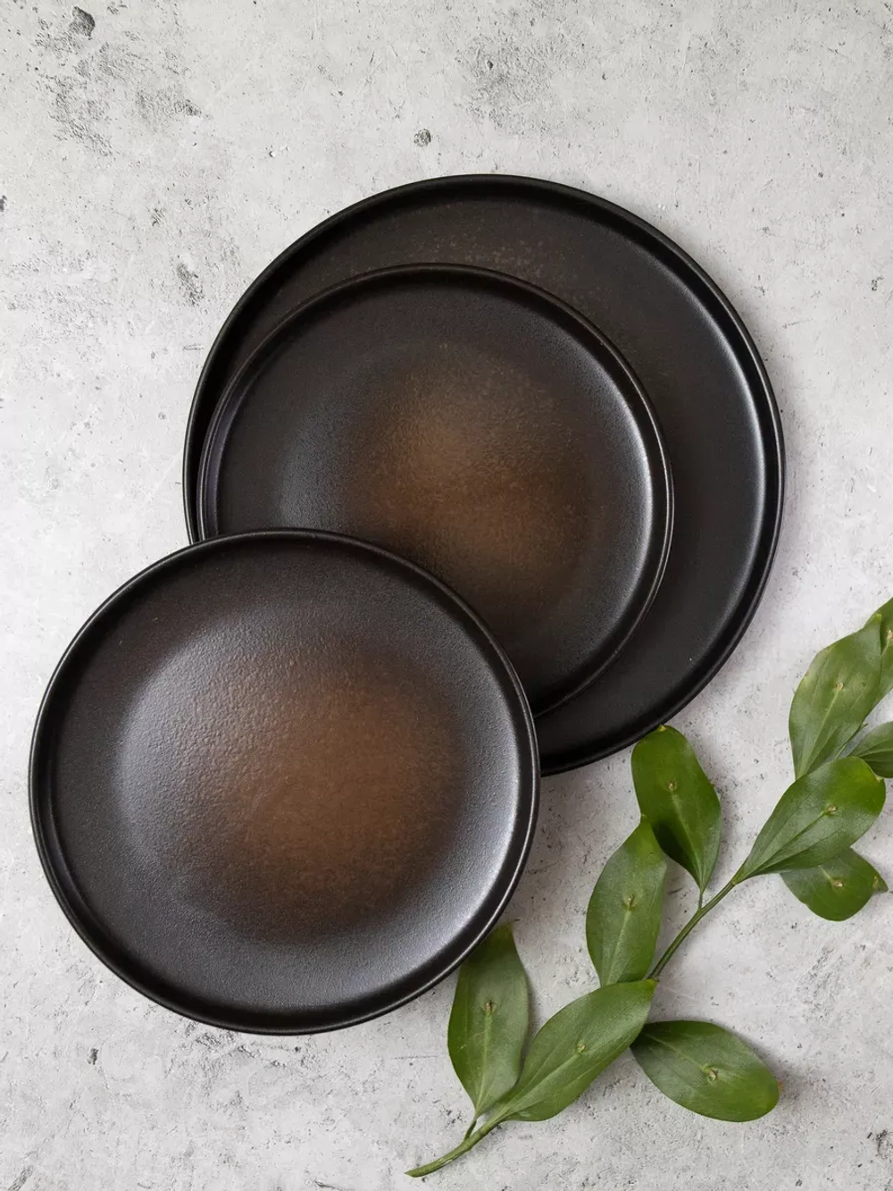 Тарелка с бортиками, Бронза, диаметр 20 см - 6 шт.