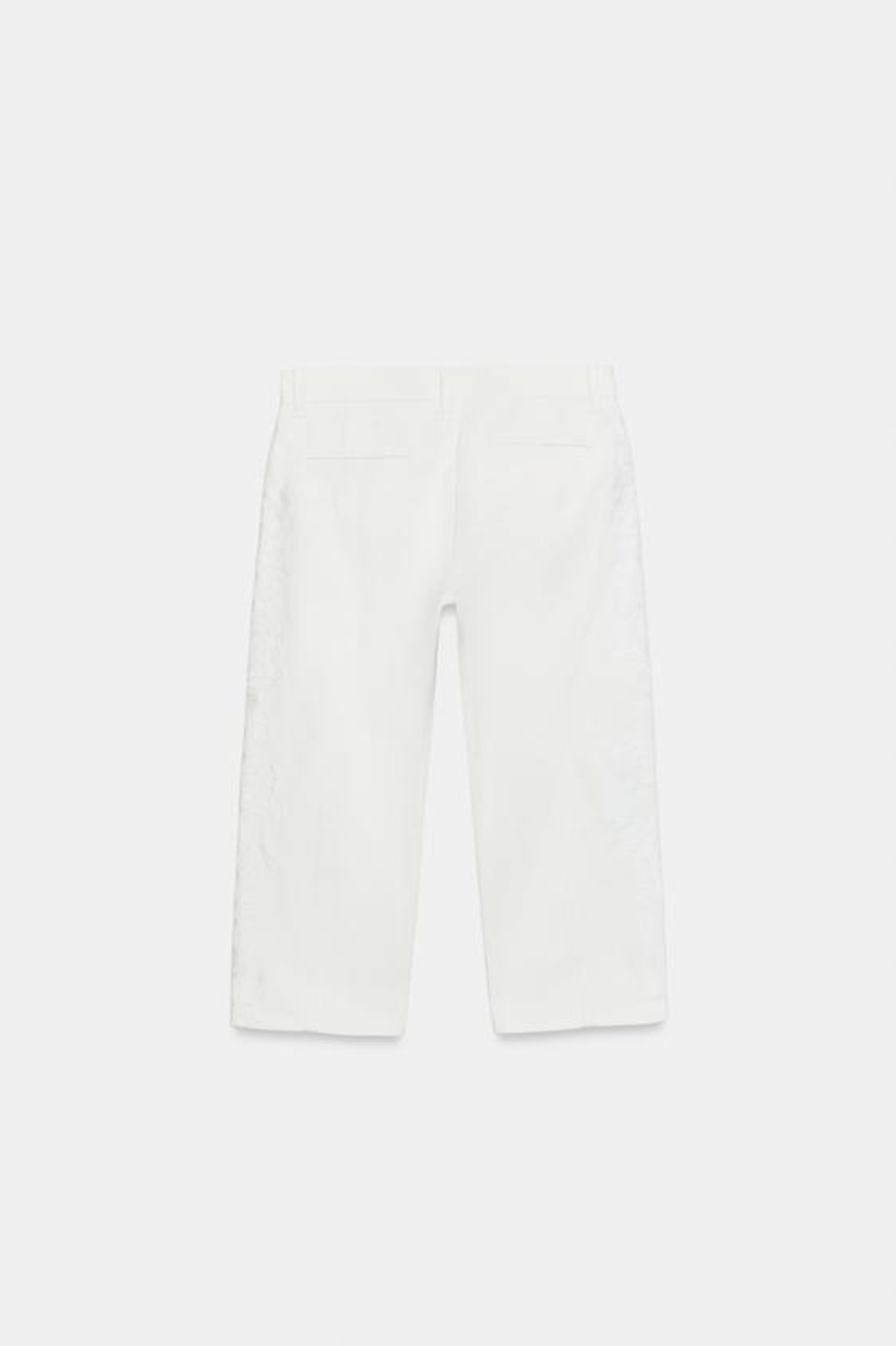 ZARA ДЖИНСЫ КАПРИ СО СРЕДНЕЙ ПОСАДКОЙ И ВЫШИВКОЙ — ZW COLLECTION, ЭКРЮ