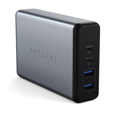 Сетевое зарядное устройство Satechi мощностью 108 Вт (2 USB-C, 2 USB-A) Настольный многопортовый мощный адаптер питания. Есть поддержка PD