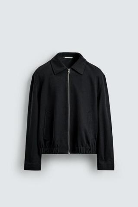 ZARA КУРТКА ИЗ ТВИЛА С РЕЛЬЕФНЫМ УЗОРОМ, МОРСКОЙ ТЕМНО-СИНИЙ