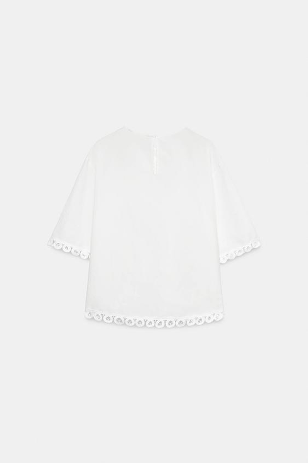 ZARA РУБАШКА ИЗ ЛЬНА И ХЛОПКА С ВЫШИВКОЙ — ZW COLLECTION, БЕЛЫЙ