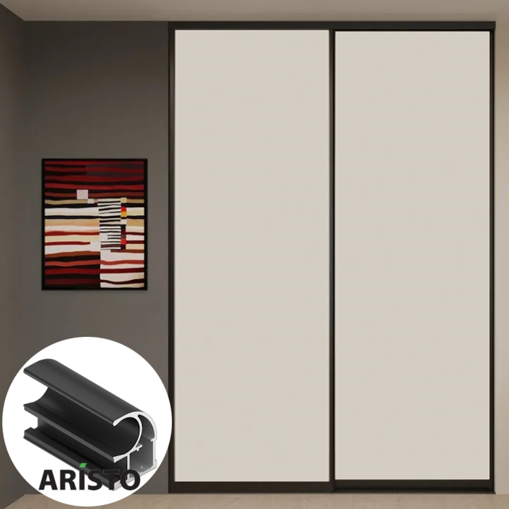 Дверь-купе ARISTO С, ЛДСП EGGER, профиль черный велюр (18 цветов)