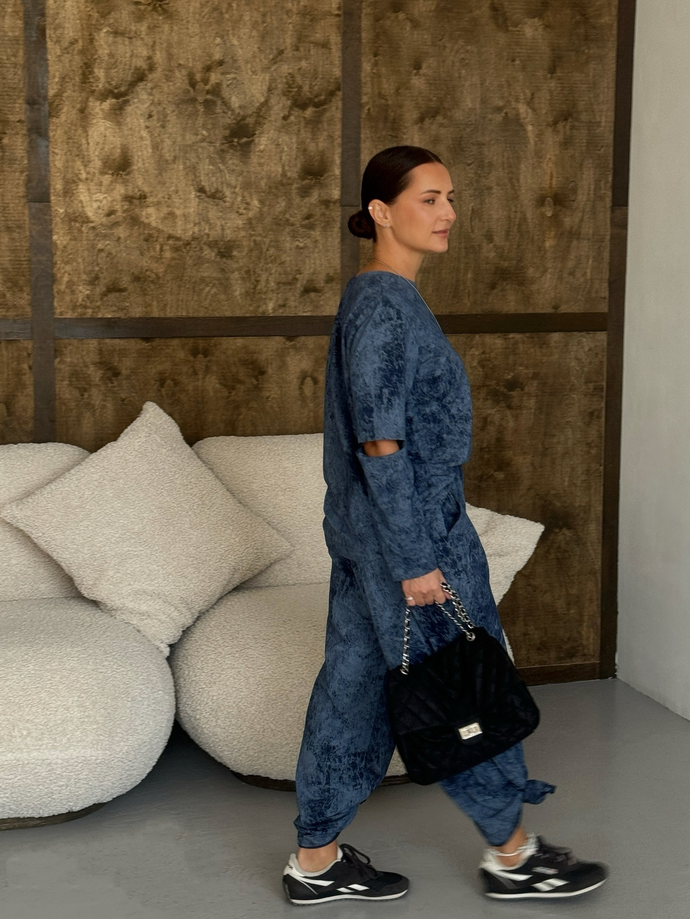 Костюм « Варенка» с лонгсливом синий