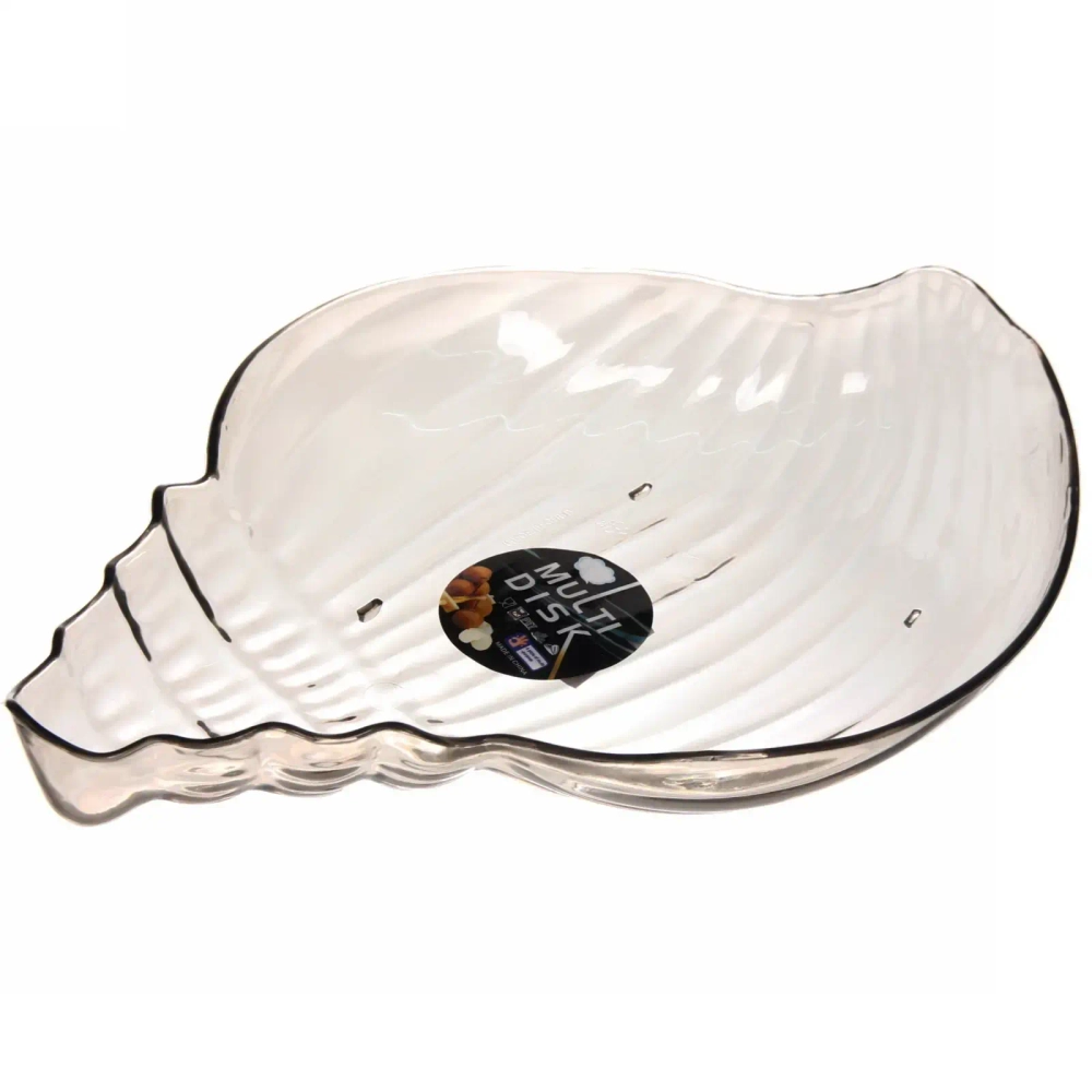 Тарелка пластиковая «Ракушка» 27,5*20см кофейная