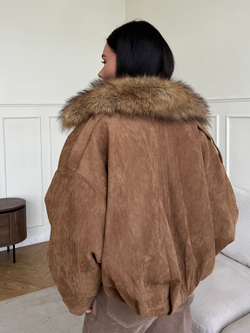 Парка замшевая карамель