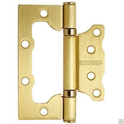 Петля  БЕЗ ВРЕЗКИ  АЛЛЮР  накл. 2BB SBP зол. мат. (цена за 2шт) 100*75  2 подш. БЛИСТЕР / 1 046