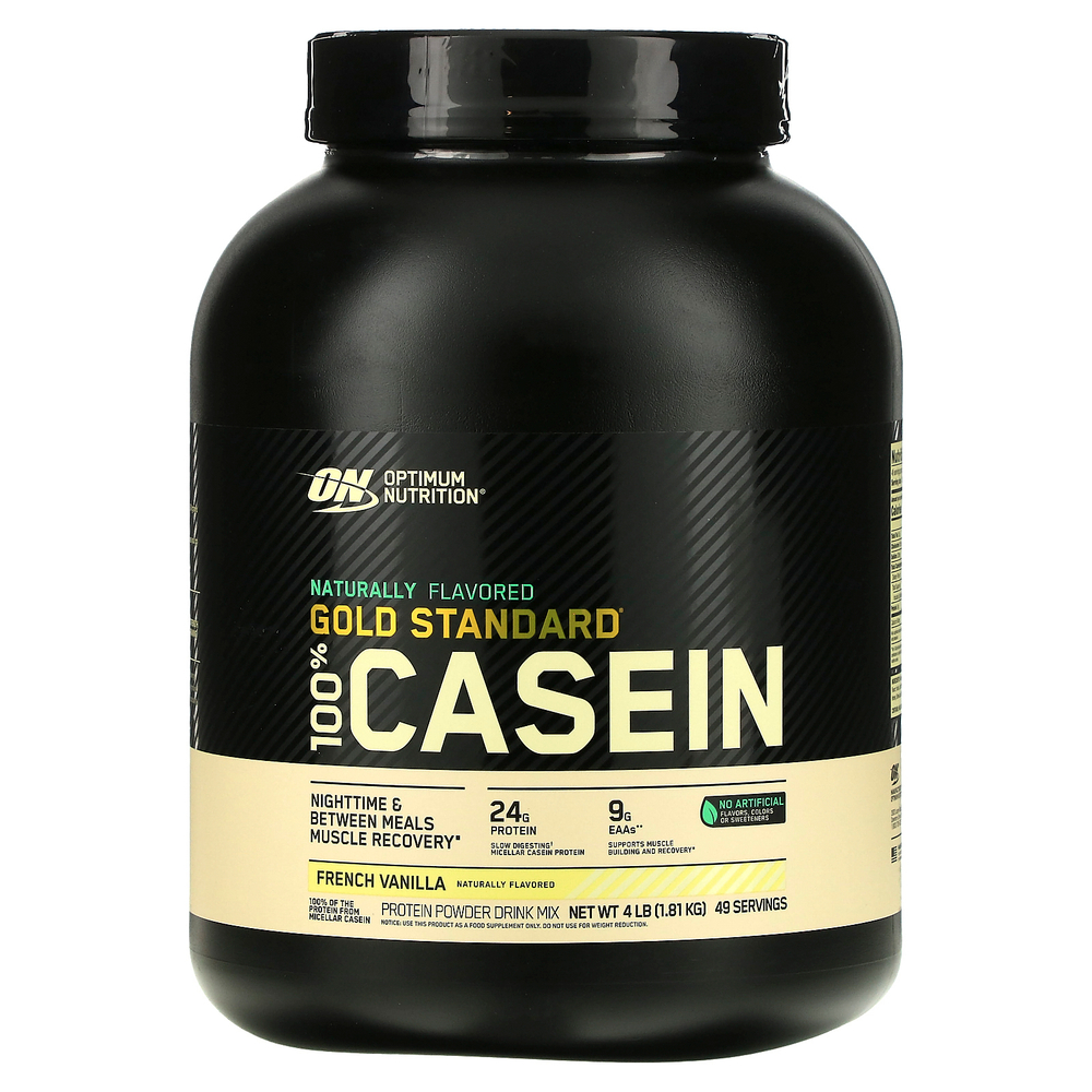 Optimum Nutrition, 100% казеин, золотой стандарт, натуральный ароматизатор, французская ваниль, 1,81 кг (4 фунта)