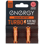 Батарейка алкалиновая Energy Turbo LR03/2B (AAA) (2шт на блистере) (107048)