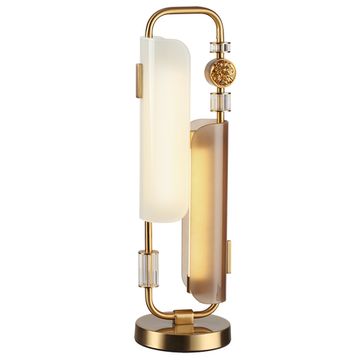 Настольная лампа 10W 2500K 5467/10TL белый/коричневый/античная бронза LION Odeon Light Exclusive